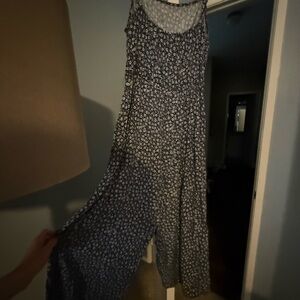 GAP Black and White Floral Jumpsuit